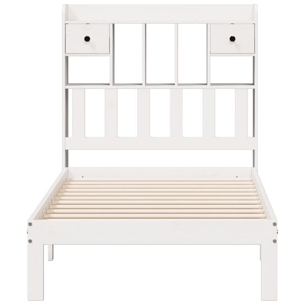 vidaXL Bookcase Bed without Mattress White 90x200cm Solid Wood Pine
