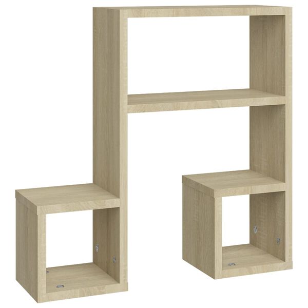 vidaXL Wall Shelf 2 pcs Sonoma Oak 50x15x50 cm Engineered Wood