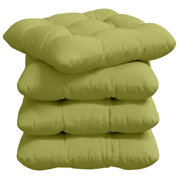 vidaXL Seat Cushions 4 pcs Light Green 40 x 40 x 12 cm Fabric