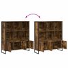 vidaXL Book Cabinet 2 pcs Smoke Oak 99.5 x 30 x 108 cm Engineered Wood