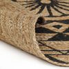 vidaXL Handmade Rug Jute with Black Print 120 cm