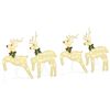 vidaXL LED Reindeers 4 pcs Silver 45 x 19 x 65 cm Fabric