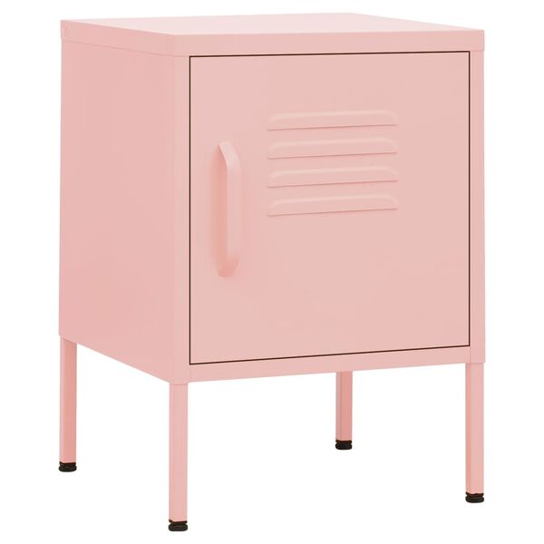 vidaXL Nightstand Pink 35x35x51 cm Steel