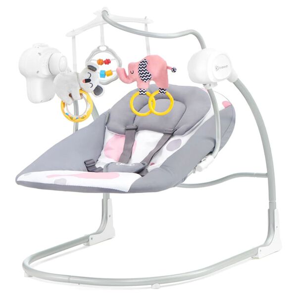 Kinderkraft Baby Rocker MINKY Pink and Grey