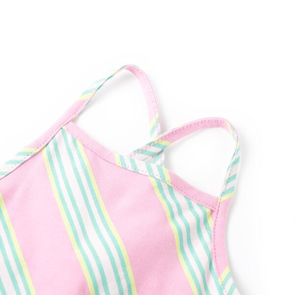 Kids' Dress with Drawstring Sleeveless Pink 128