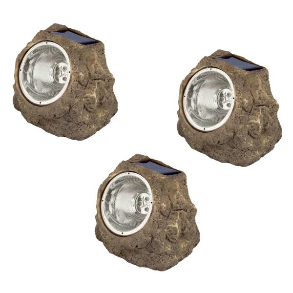 Luxform Solar LED Garden Rock Lights Andes 3 pcs