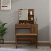 vidaXL Dressing Table Set with LED Brown Oak Engineered Wood
