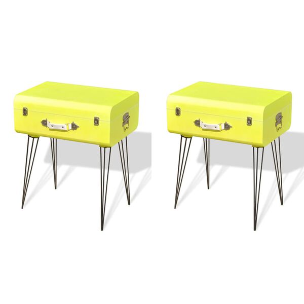 vidaXL Bedside Cabinets 2 pcs 49.5x36x60 cm Yellow