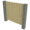 vidaXL Garden Fence Panel with Gabion Posts Pinewood 180x180 cm