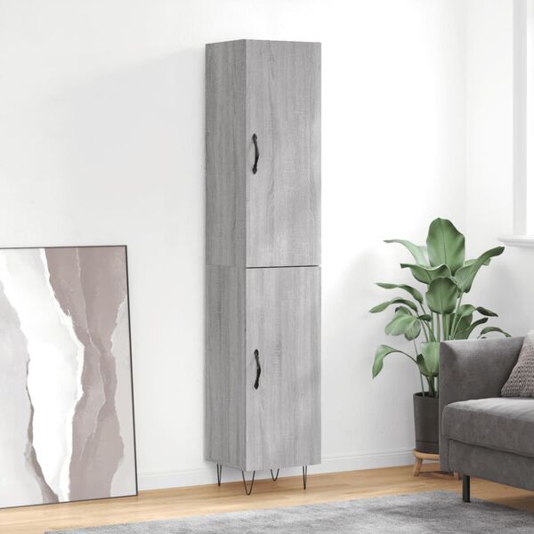 vidaXL Highboard Grey Sonoma 34.5x34x180 cm Engineered Wood