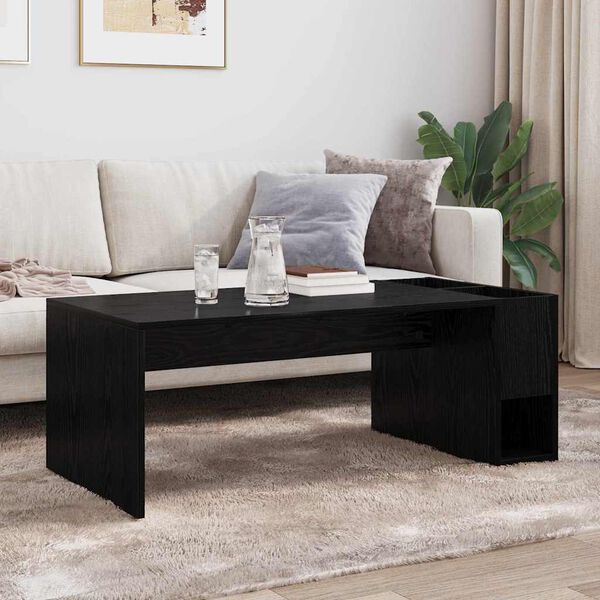 vidaXL Coffee Table Black Oak 101.5 x 50 x 37 cm Engineered Wood