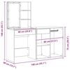 vidaXL LED Dressing Table Set with Drawer Black Oak 140 x 40 x 140 cm