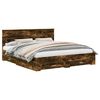 vidaXL Bed Frame with Drawer Smoked Oak 200 x 200 cm Engineered Wood