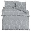 vidaXL Duvet Cover Set Grey 200x200 cm Cotton