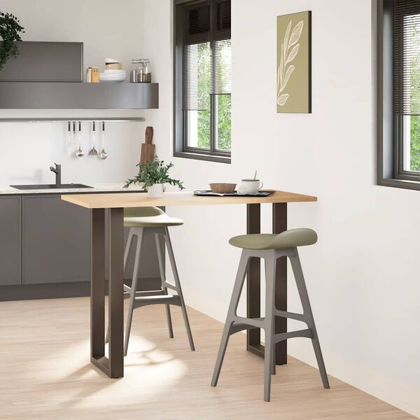 vidaXL Bar Table Legs U-Shaped 2 pcs Natural Steel 50x(100-101) cm Steel