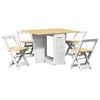 vidaXL 5 Piece Butterfly Dining Set "Corona" Foldable White Pinewood