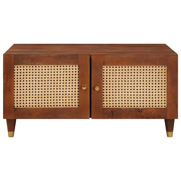 vidaXL Coffee Tables Brown 80 x 50 x 40 cm Cane and solid mango wood