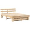 vidaXL Bed Frame with Headboard Brown 160 x 200 cm Solid Pine Wood