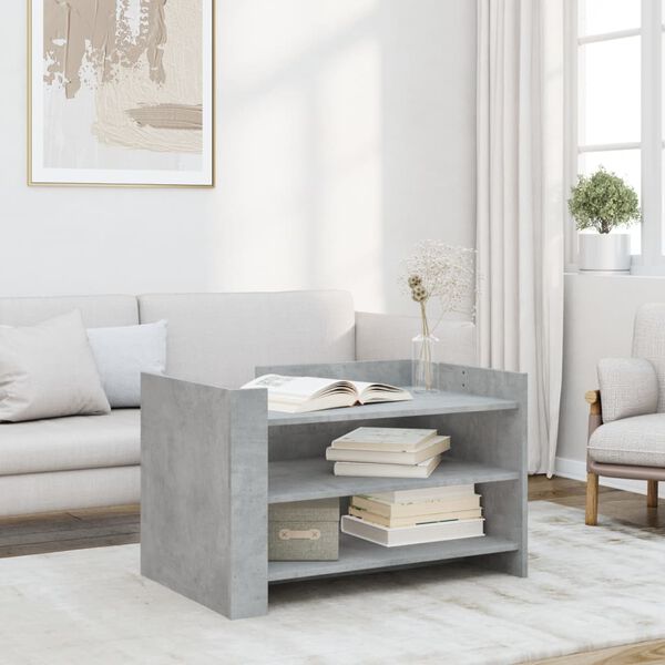 vidaXL Coffee Table Concrete Grey 80x50x50 cm Engineered Wood