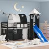 vidaXL Kids' Loft Bed with Tower without Mattress White&Black 80x200cm