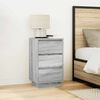 vidaXL Bedside Cabinet with LED Lights&nbsp;Grey Sonoma 38x34x65 cm