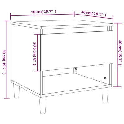 vidaXL Bedside Table Concrete Grey 50x46x50 Engineered Wood