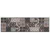 vidaXL Kitchen Rug Black Mosaic 300 x 60 cm 100% Polyamide Washable