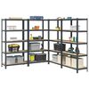 vidaXL 5-Layer Storage Shelves 4 pcs Anthracite Steel&Engineered Wood