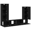 vidaXL TV Cabinet Set Wall-mounted 6 pcs Black Oak Engineered Wood