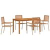 vidaXL Garden Dining Set 5 pcs Beige Solid Acacia Wood