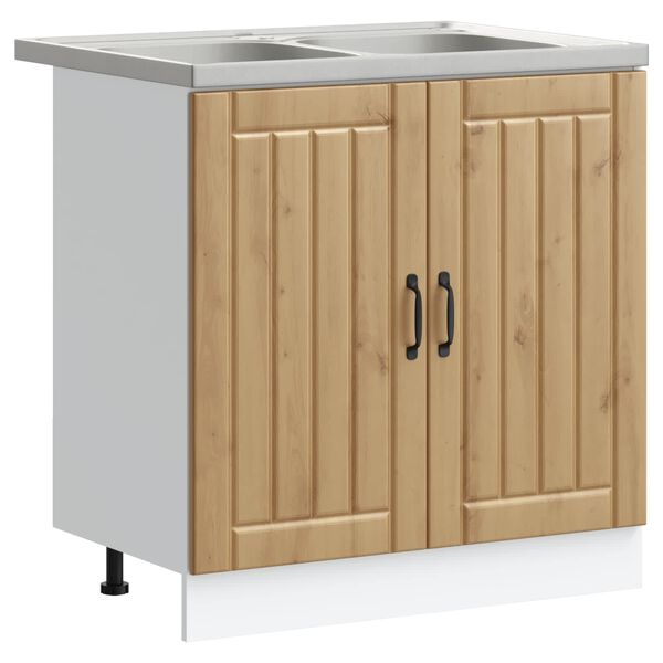 vidaXL Sink Base Cabinet Lucca 2 pcs Artisan Oak Engineered Wood