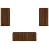 vidaXL 4 Piece TV Wall Units with LED Brown Oak Engineered Wood