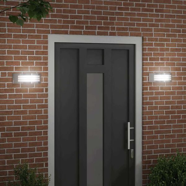 vidaXL Outdoor Wall Lights 2 pcs Silver 32 x 10 x 10 cm