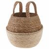 vidaXL Plant Pot with Handles White &Oslash; 22 x 20 cm 100% Seagrass