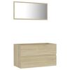 vidaXL 2 Piece Bathroom Furniture Set Sonoma Oak Engineered Wood
