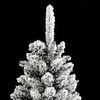 vidaXL Artificial Slim Christmas Tree with Flocked Snow 210 cm PVC&PE