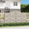 vidaXL Arched Gabion Basket 300x50x160/180 cm Galvanised Iron
