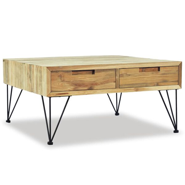 vidaXL Coffee Table 80x80x40 cm Solid Teak