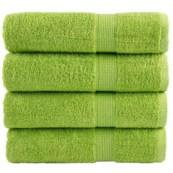 vidaXL Premium Bath Towels "SOLUND" 4 pcs Apple Green 100x150 cm 600 gsm