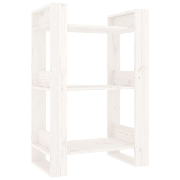 vidaXL Book Cabinet/Room Divider White 60x35x91 cm Solid Wood Pine