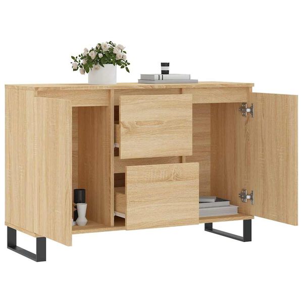 vidaXL Sideboard Sonoma Oak 101.5x35x70 cm Engineered Wood