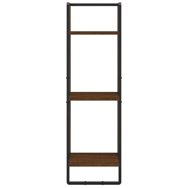 vidaXL 3-Tier Wall Shelf Brown Oak 30x25x100 cm Engineered Wood