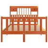 vidaXL Bookcase Bed without Mattress Wax Brown 135x190 cm Double Solid Wood Pine