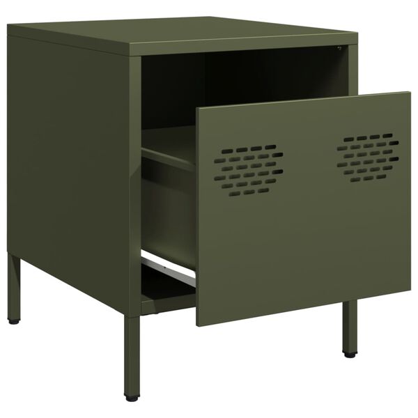 vidaXL Bedside Cabinet&nbsp;Olive Green 35x39x43.5 cm Steel