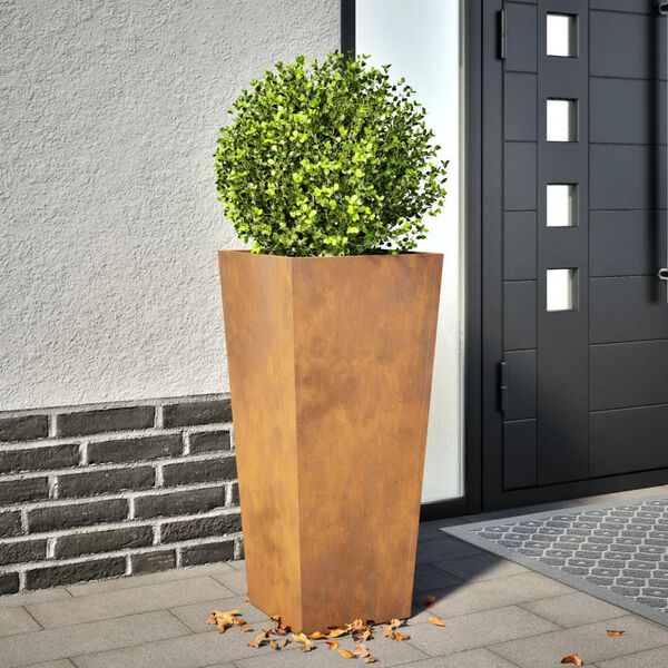 vidaXL Garden Planter 35x35x75 cm Weathering Steel