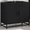 vidaXL Bathroom Sink Cabinet Black 65x33x60 cm Engineered Wood