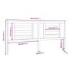 vidaXL Bed Headboard Grey 206x4x100 cm Solid Pine Wood