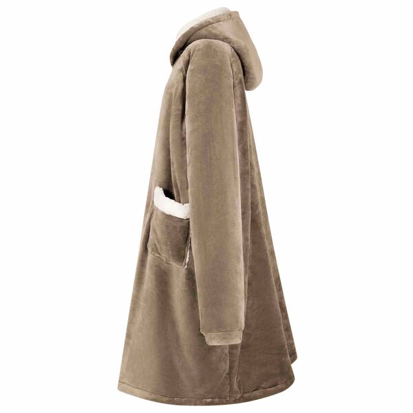 vidaXL Blanket Hoodie Camel M Fleece and Flannel