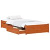 vidaXL Bed Frame with Drawer with Storage 3 pcs Wax Brown Pine Wood