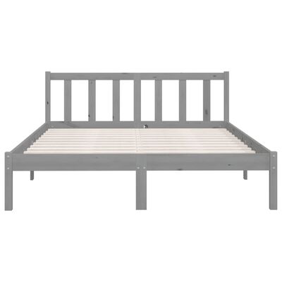 vidaXL Bed Frame Grey Solid Pinewood 140x190 cm